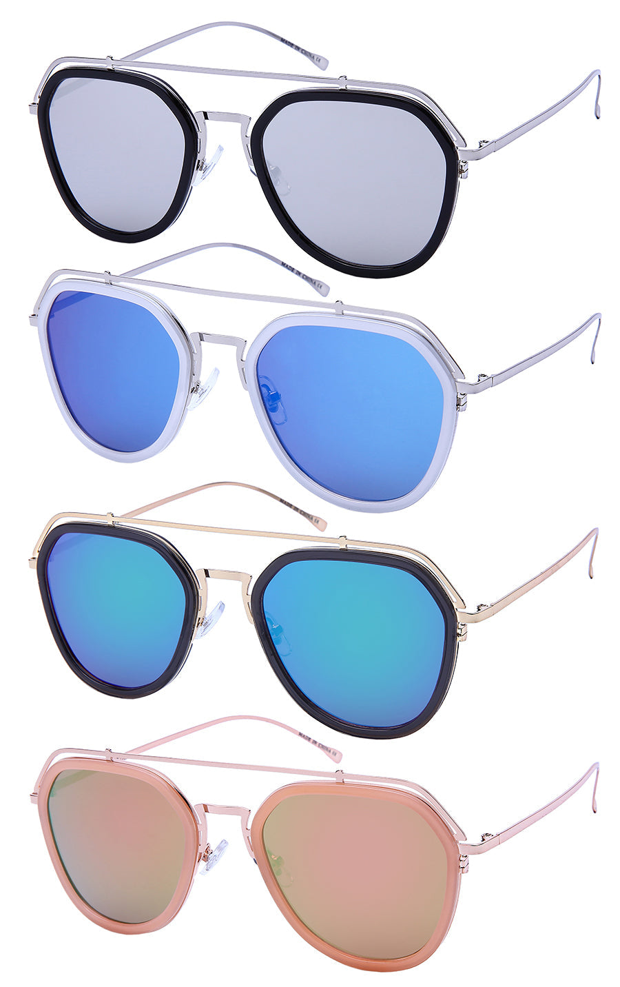 SQUARE UNISEX BULK WHOLESALE SUNGLASSES 541072-O-FLREV