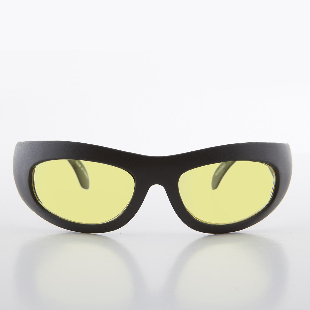 Wrap Around Yellow Lens Biker Sunglasses - Cade