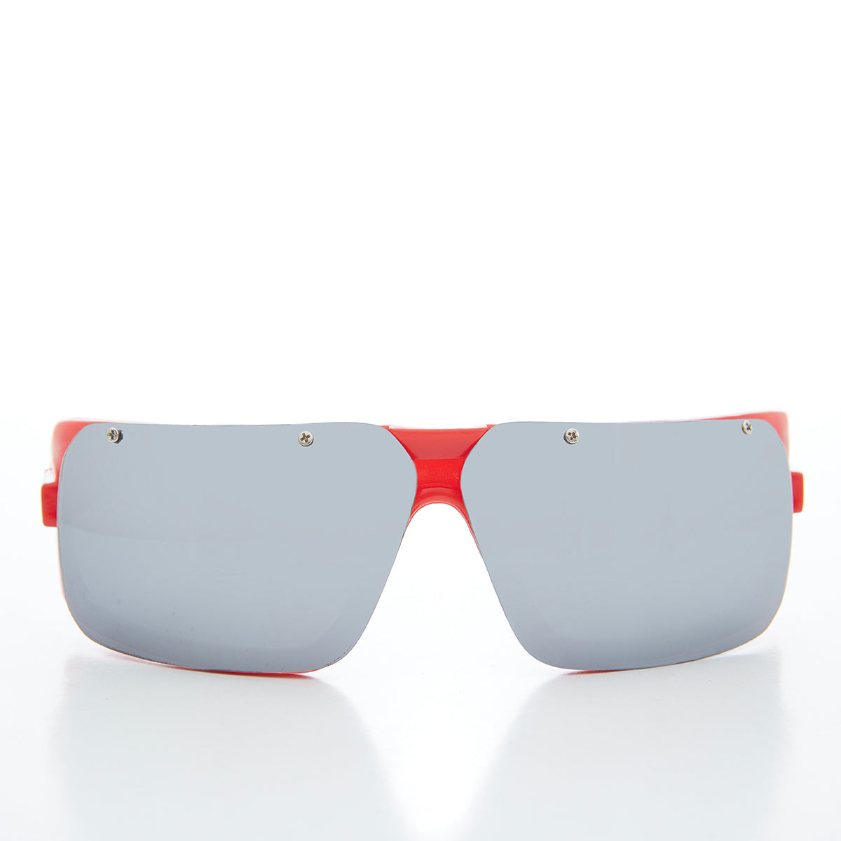 Mirror Lens Wrap Futuristic 80s Sunglasses - Worley