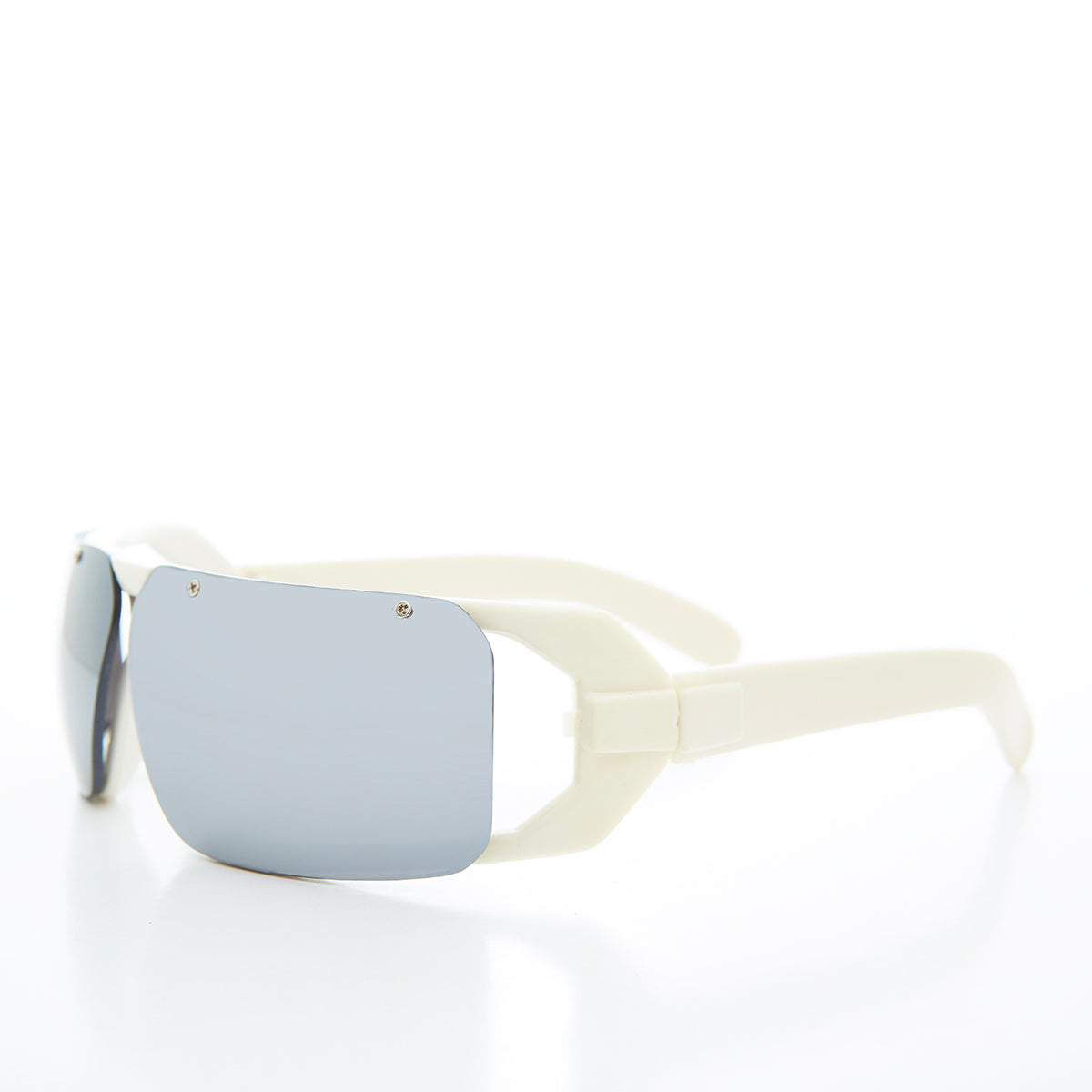Mirror Lens Wrap Futuristic 80s Sunglasses - Worley