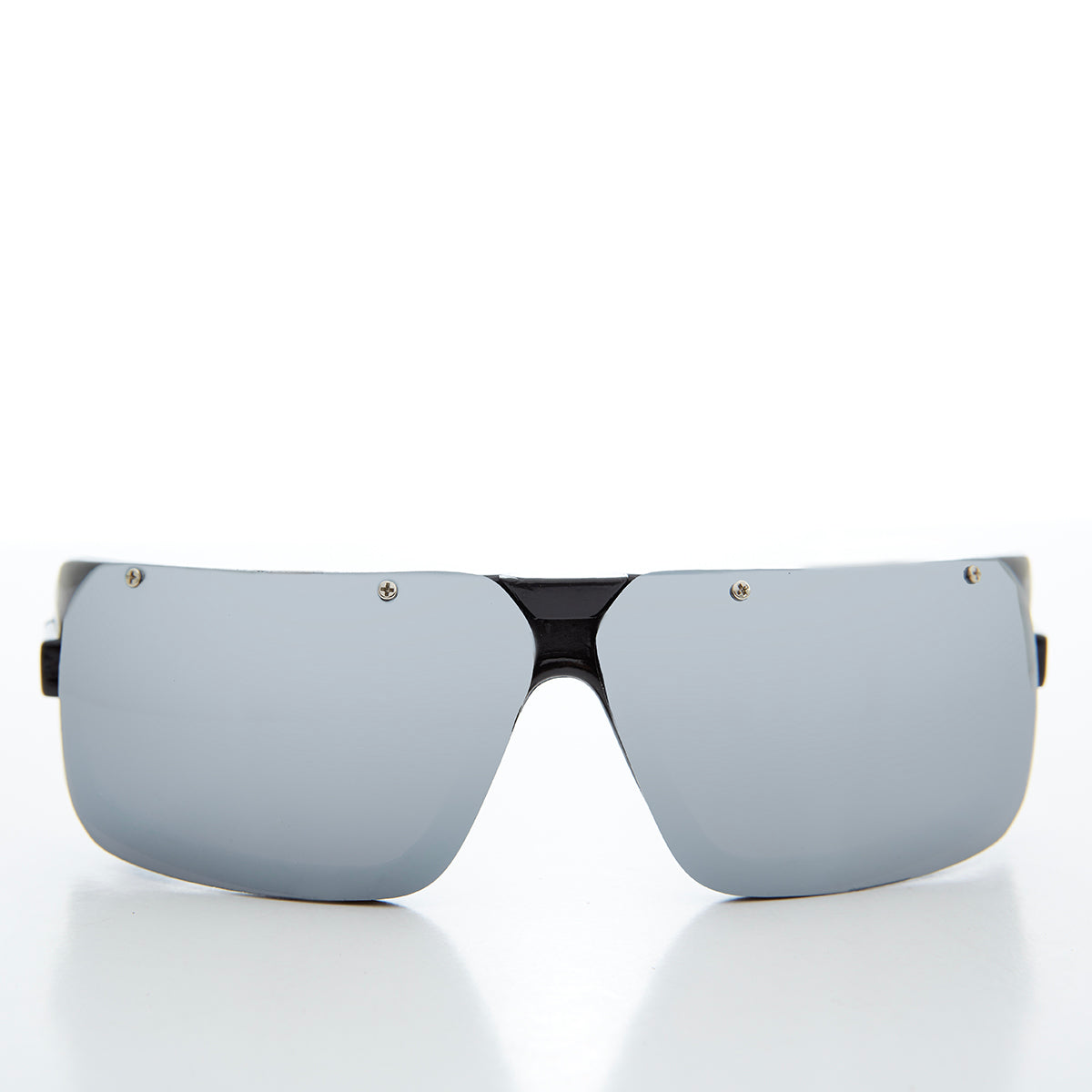 Mirror Lens Wrap Futuristic 80s Sunglasses - Worley